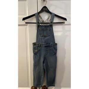 CARTERS GIRLS LIGHT DENIM WASH SIZE 3T STRETCH‎ COTTON BLEND ROMPER OVERALLS